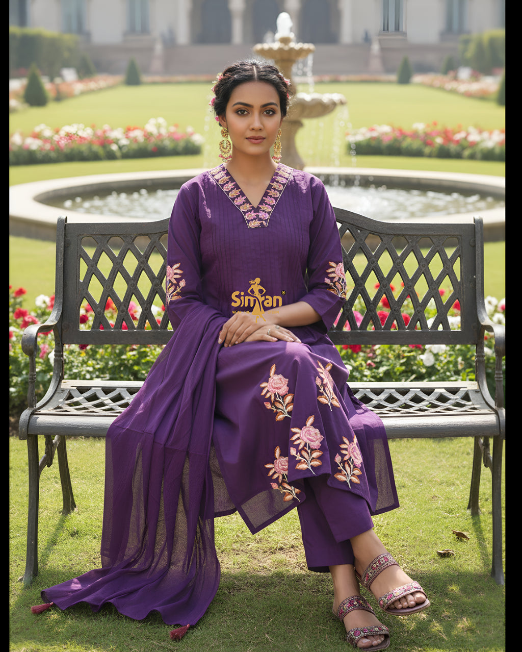 Pure Cotton Kurti Pant Dupatta Set 014960