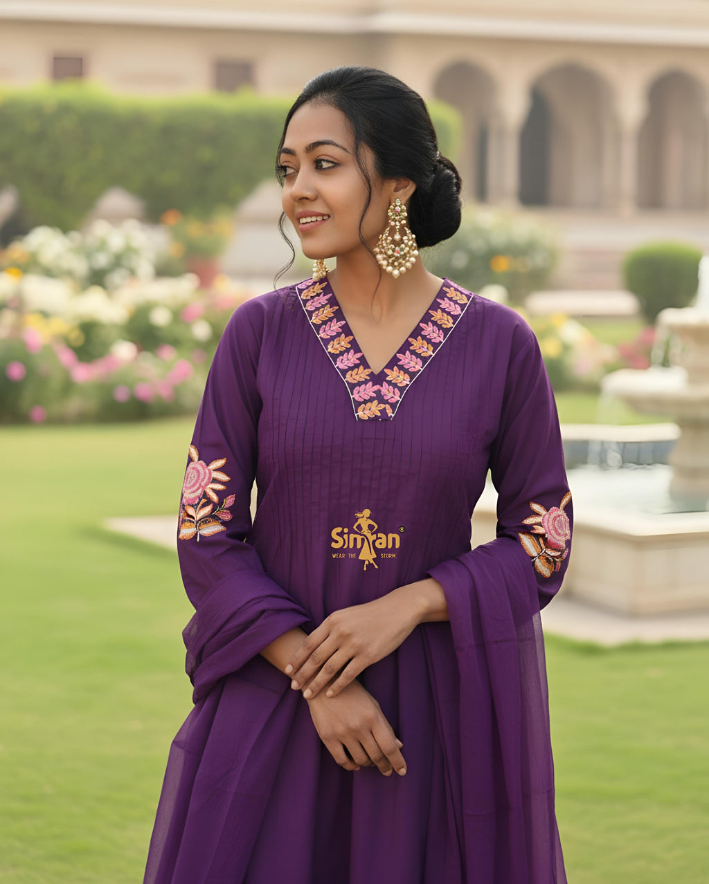 Pure Cotton Kurti Pant Dupatta Set 014960
