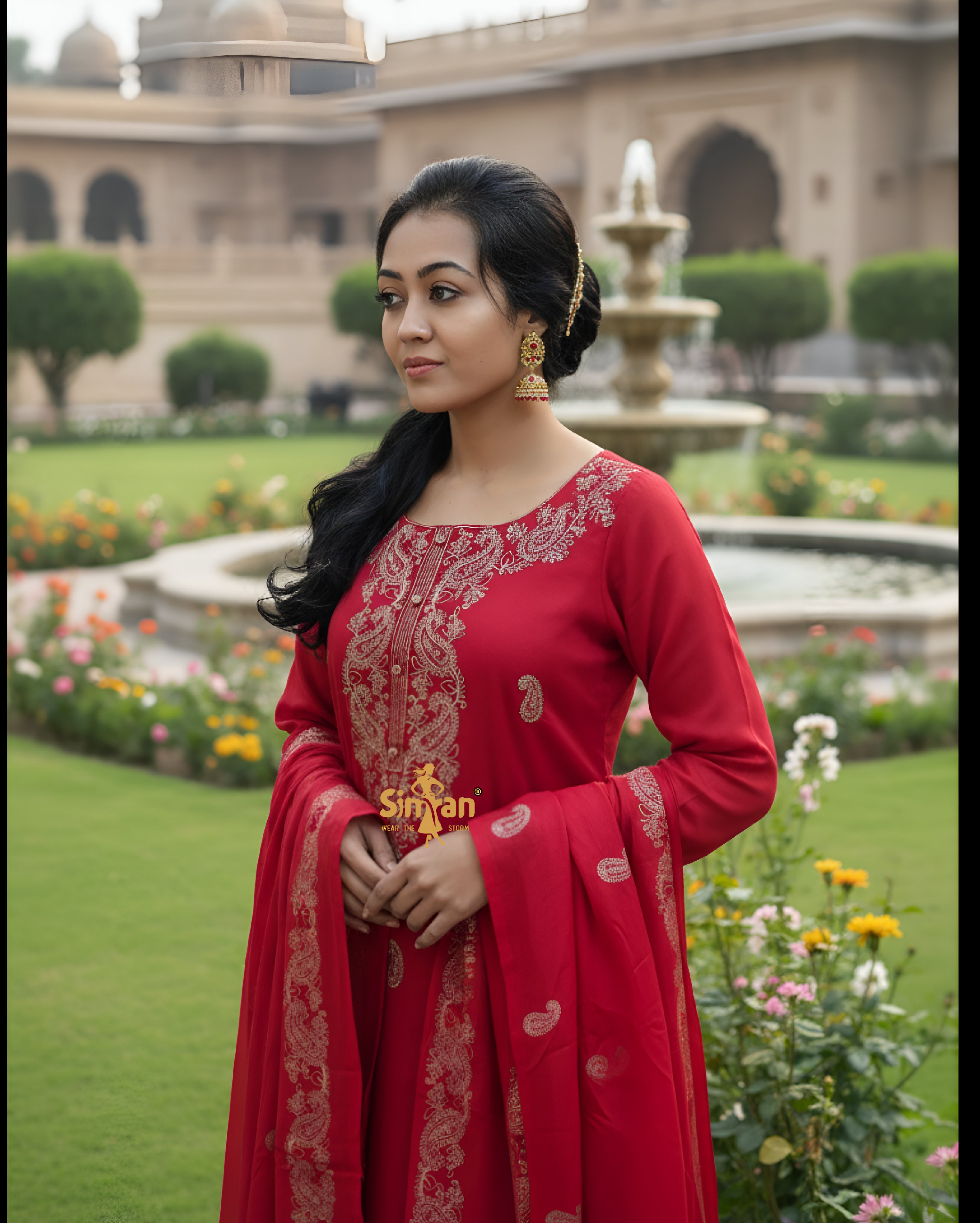 Pure Cotton Kurti Pant Dupatta Set 014957