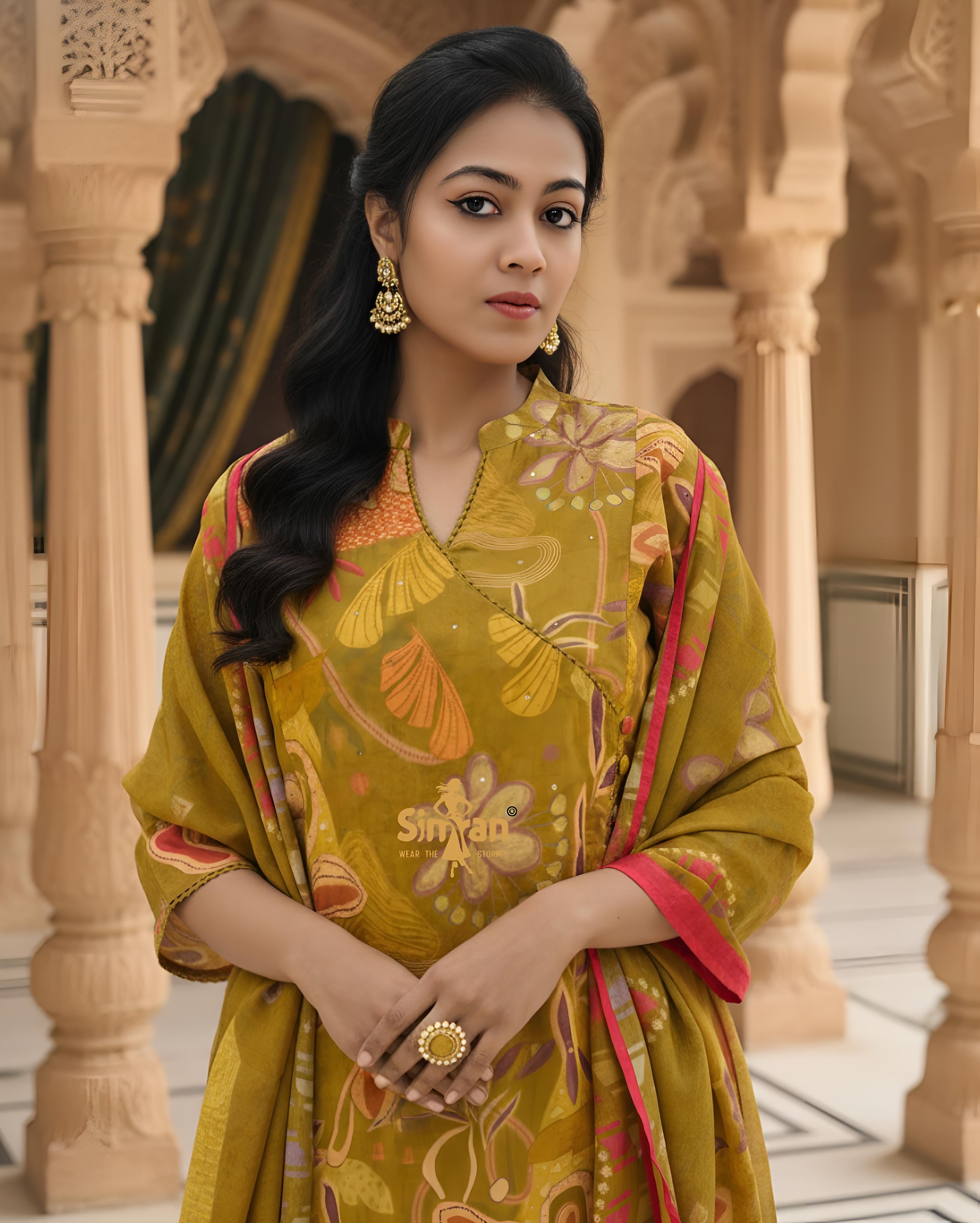 Pure Cotton Printed Kurti Pant Dupatta Set 014892
