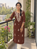 Elegant Embroidered Straight Kurta 017076