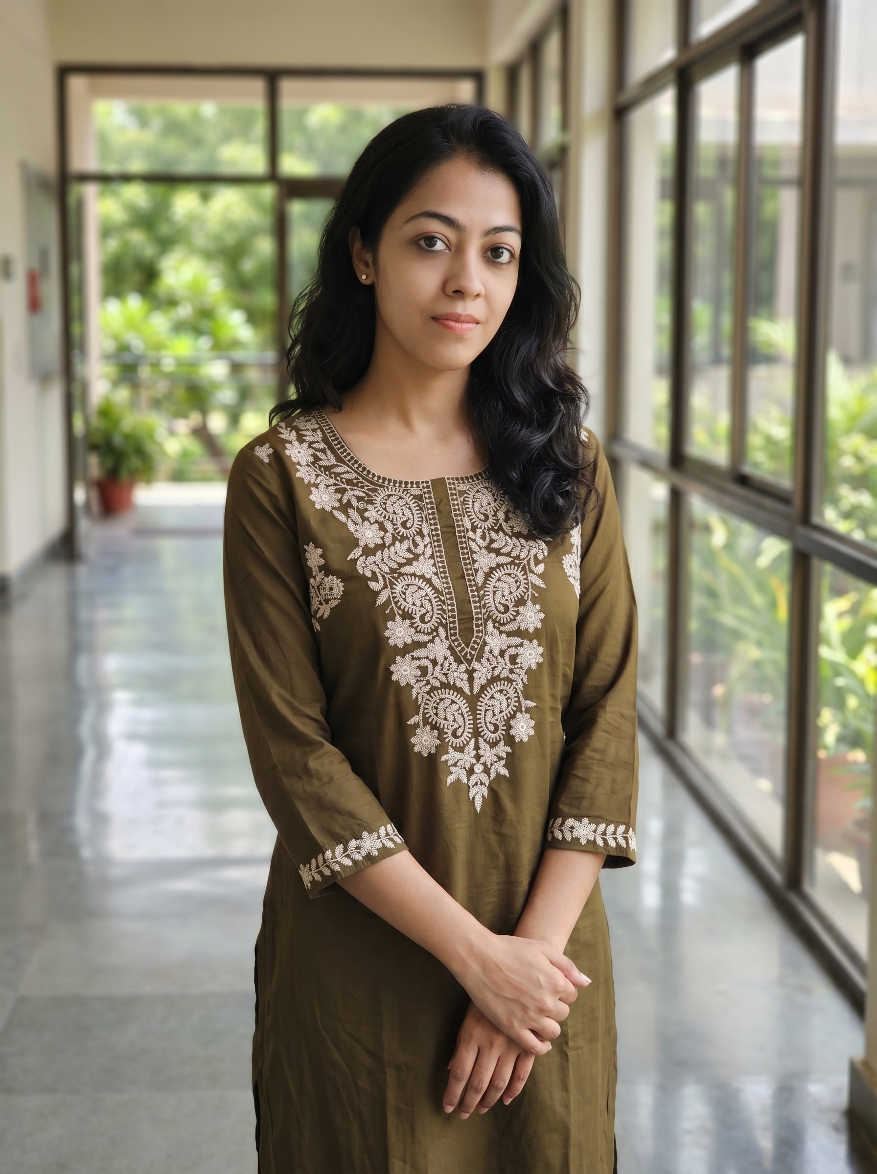 Pure Cotton Embroidered Kurti – 015721