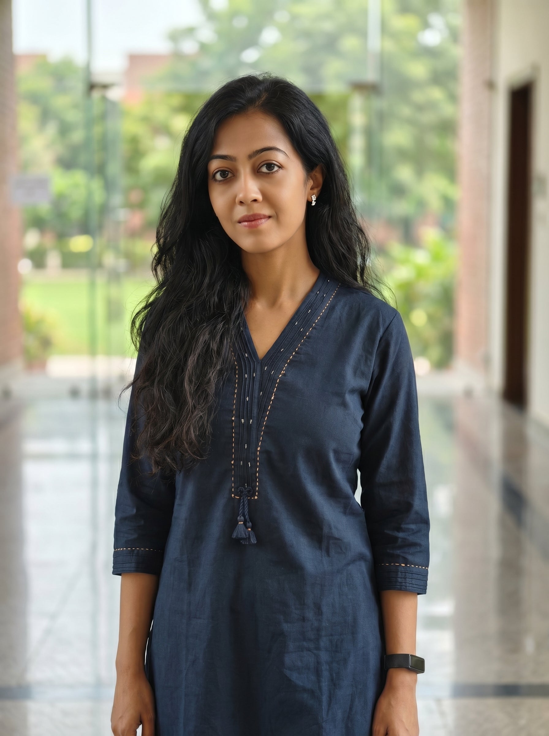 Linen Cotton Kurti with Katha Work 015714