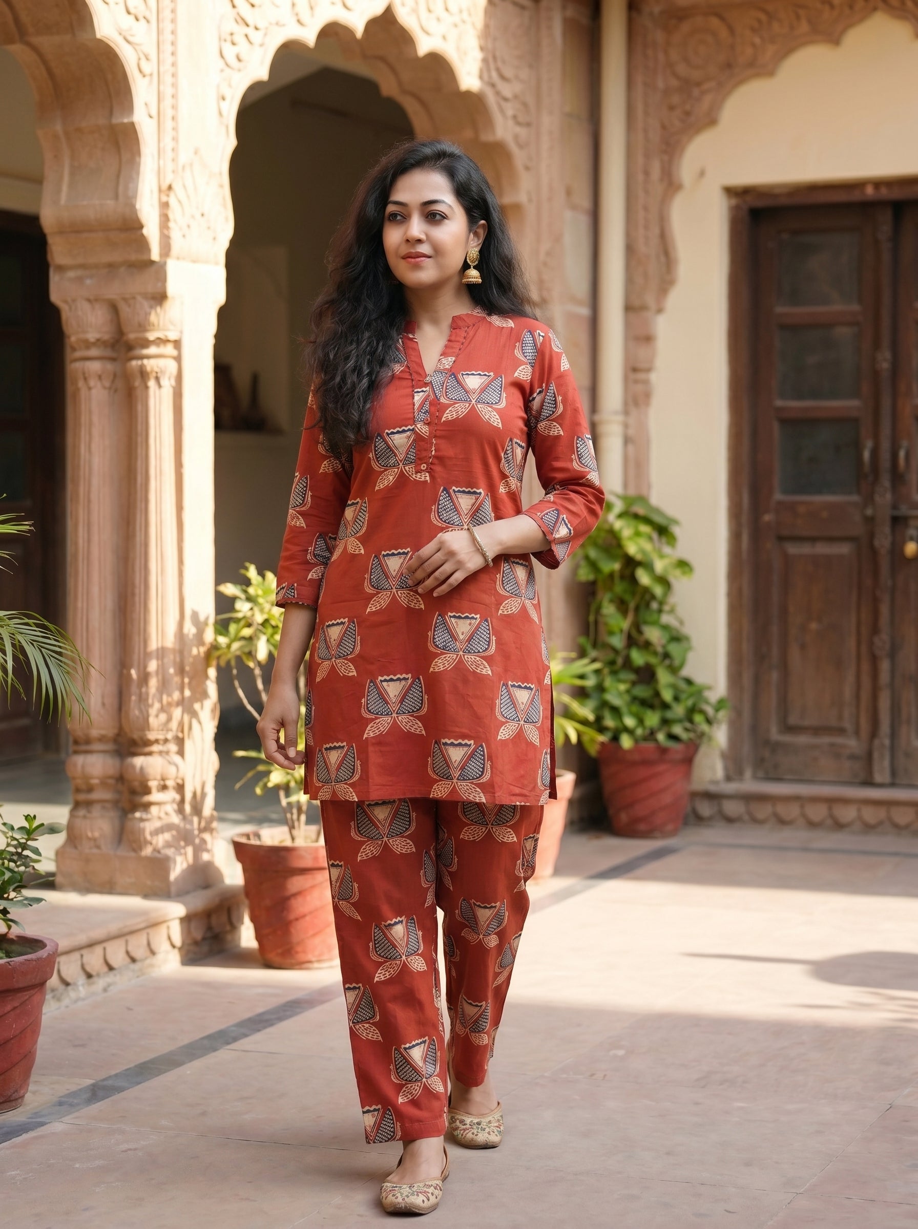 Pure Cotton Printed Co-ord Set 016041