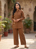 Premium Linen Cotton Embroidered Co-ord Set 016008