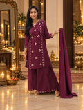 Pure Cotton Palazzo Suit Set with Dupatta – Elegant Kota Patti Work 017221