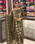 Pure Cotton  Kurti Pant Dupatta Set 014365
