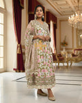 Flared Mulmul Cotton Kurti Pant Dupatta Set 014925