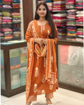 Pure Cotton Kurti Pant Dupatta Set 014507
