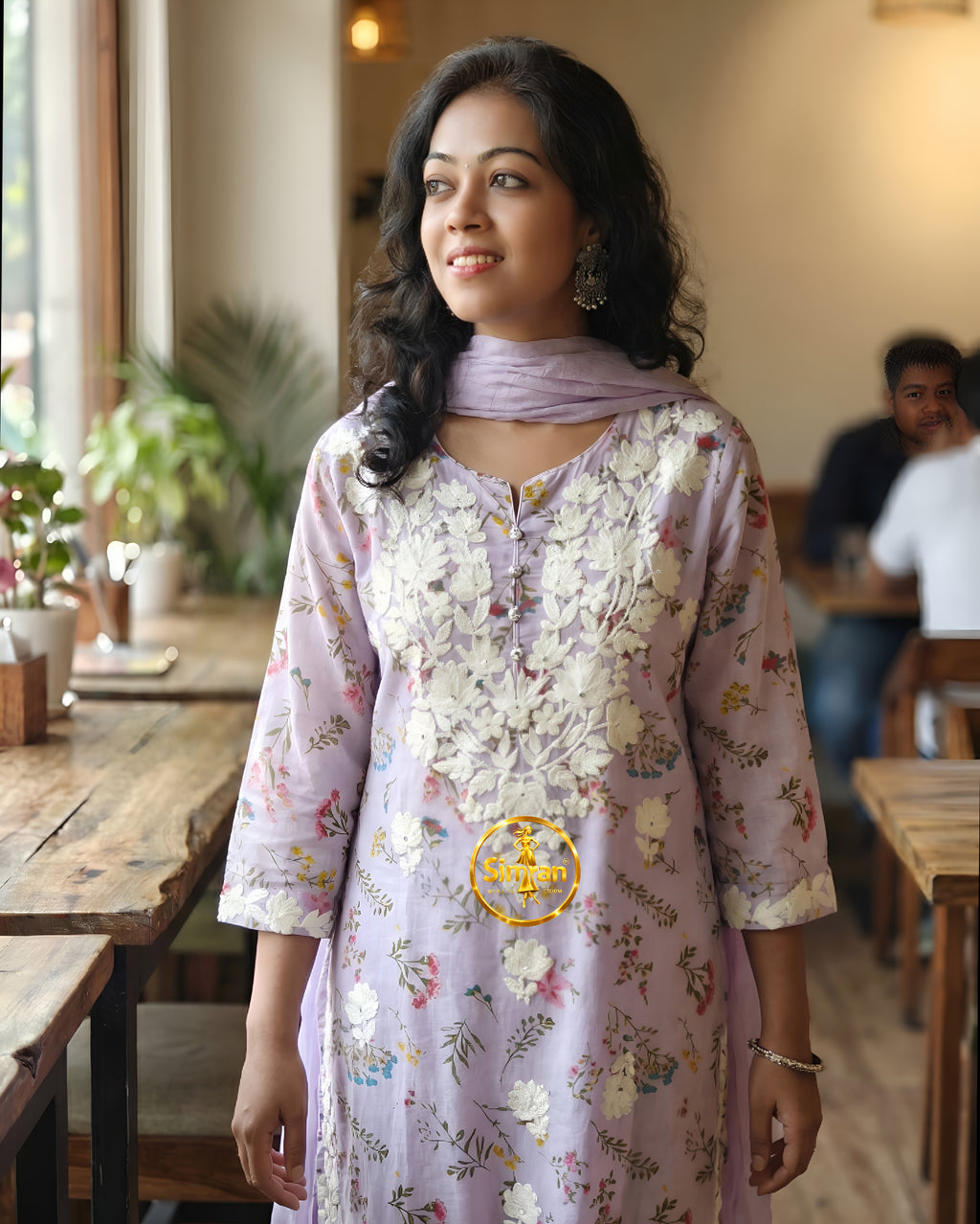 Mulmul Cotton Kurti Pant Dupatta Set 016019