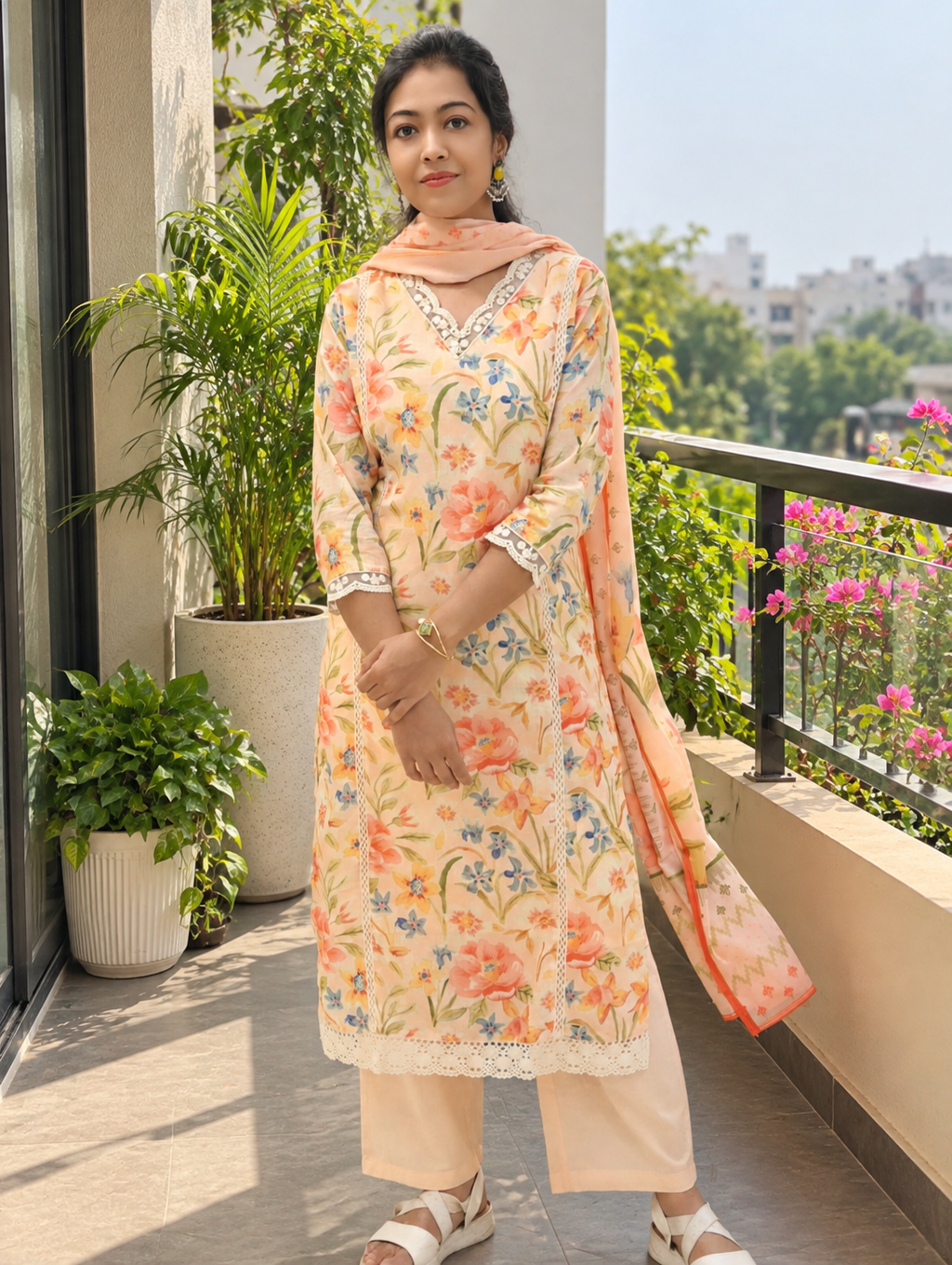 Floral Printed Suit Set 016994