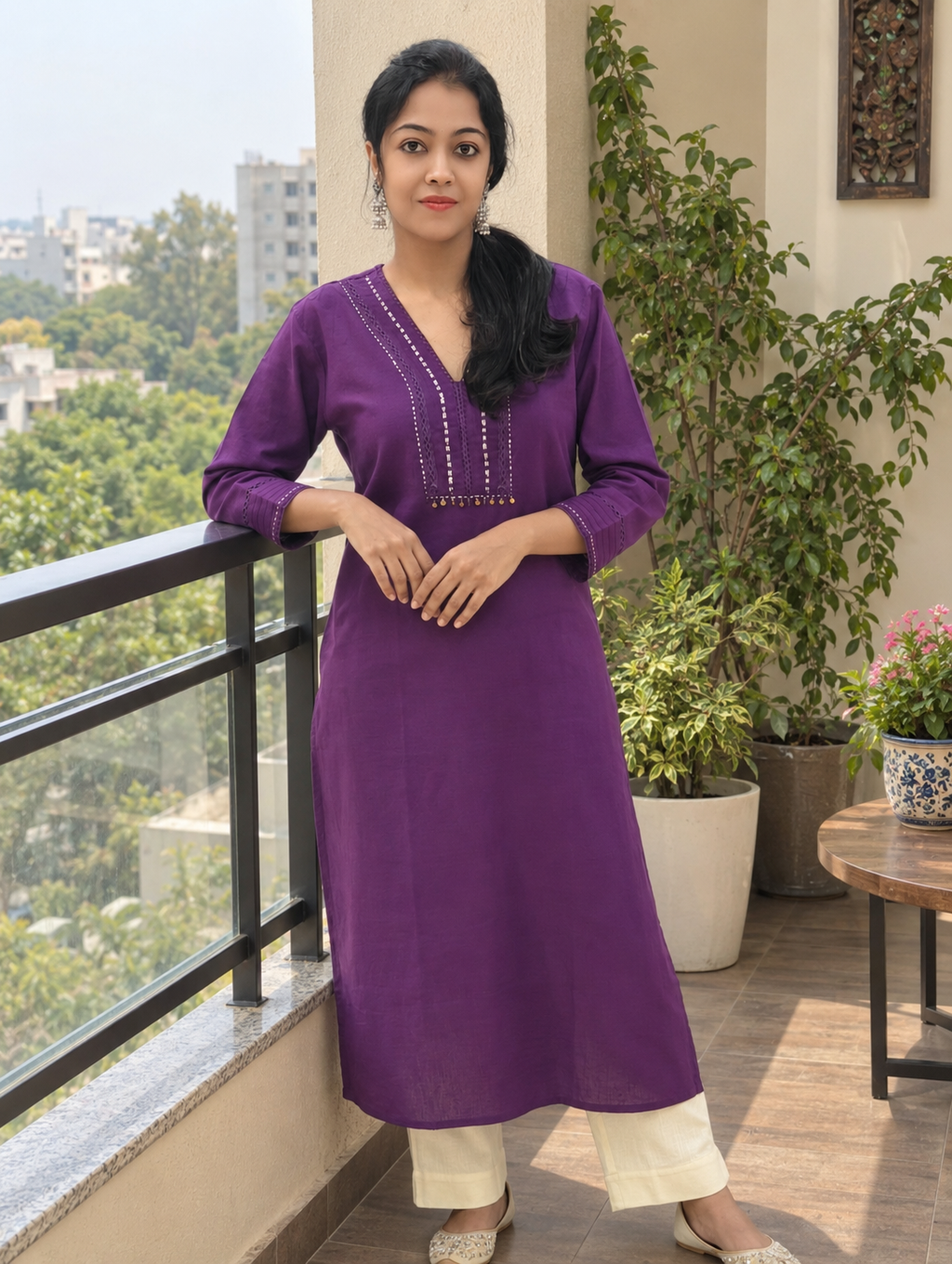 Linen Cotton Kurti 017072
