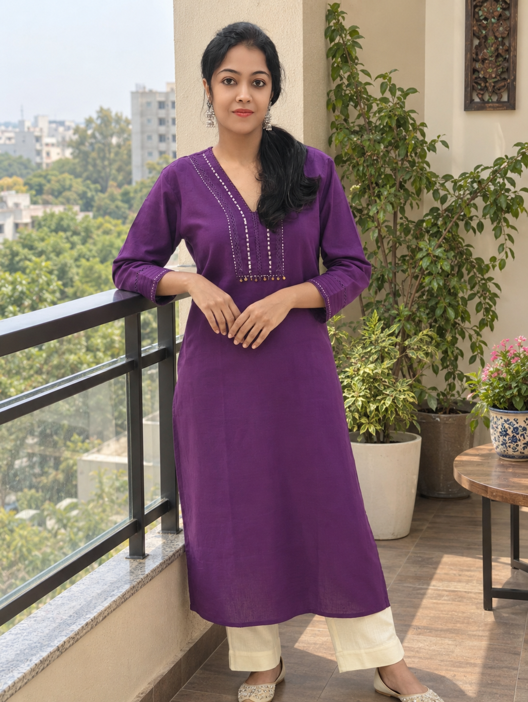 Linen Cotton Kurti 017072