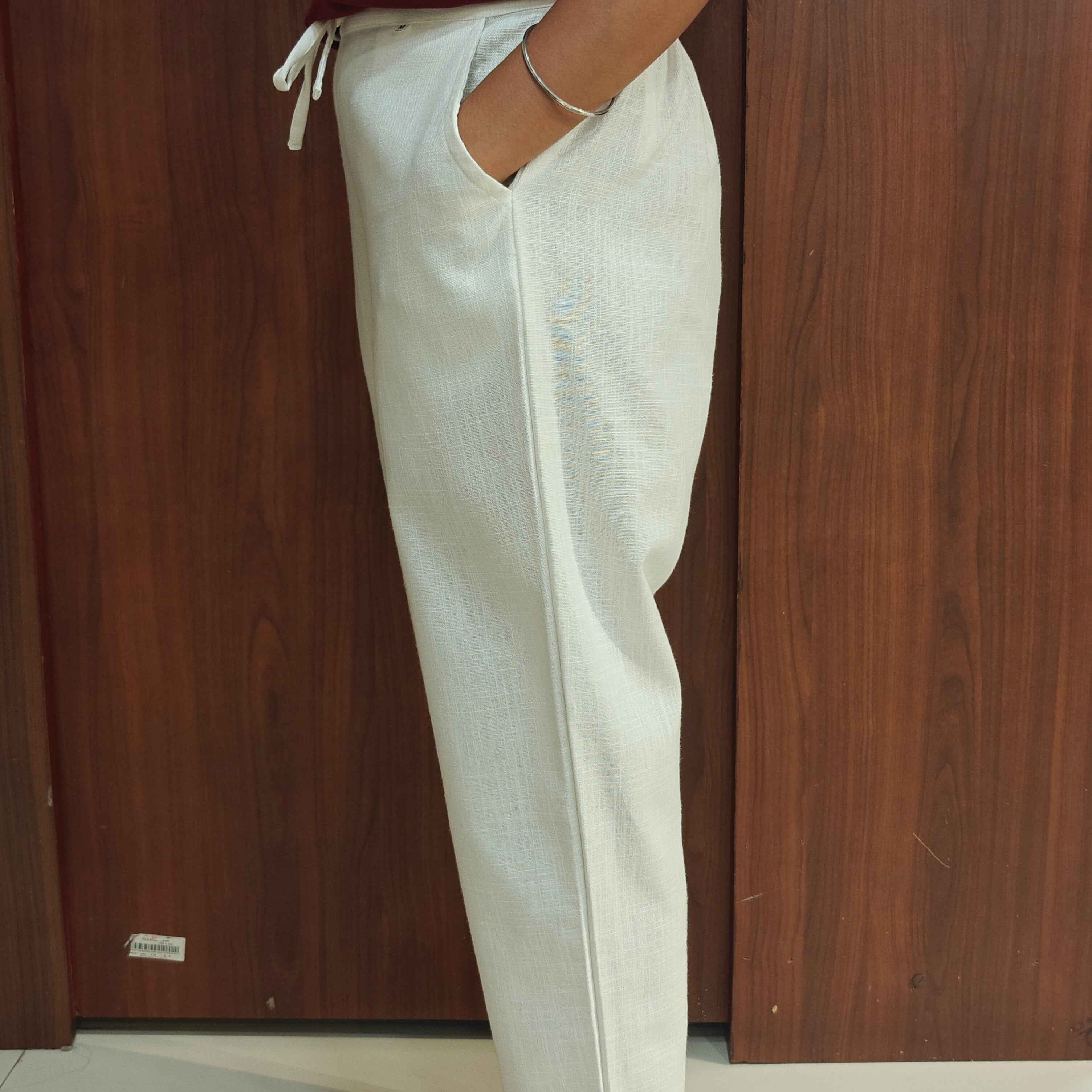 Linen Cotton Pants White 011596