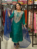 Silk Flared Top Pant and Dupatta Set 012416