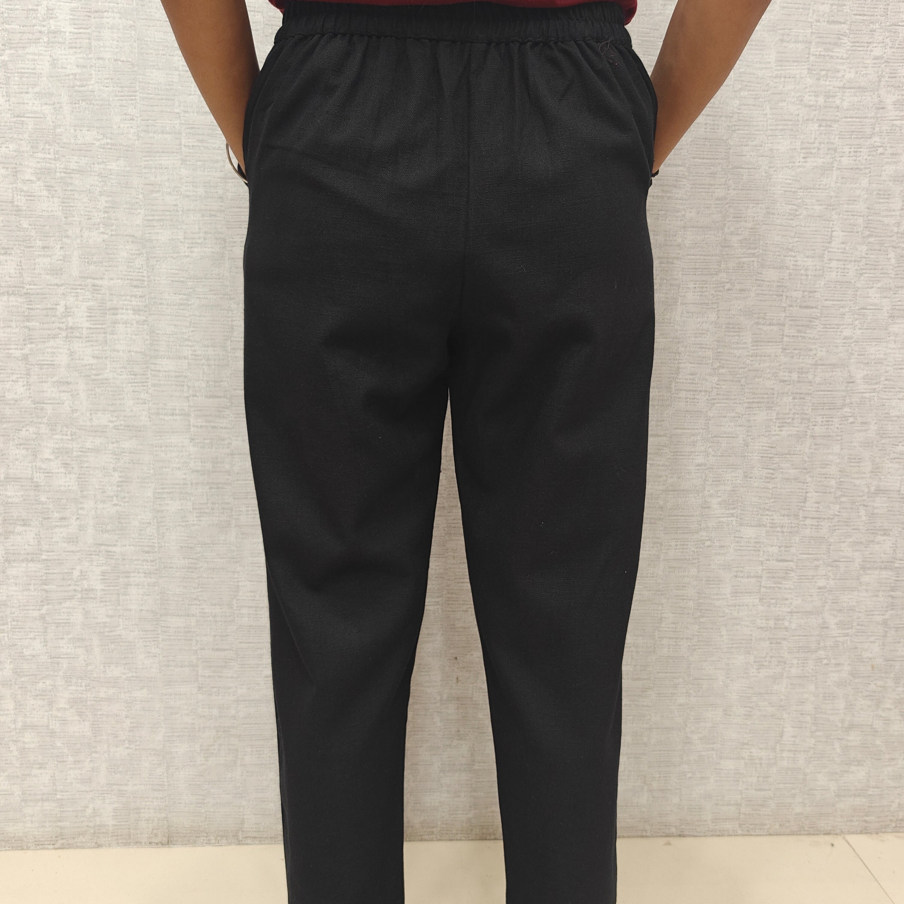 Linen Cotton Pants Black 011604