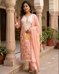 Mulmul Cotton Kurti Pant Dupatta Set 016020