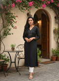 Linen Cotton Kurti with Katha Work 015451